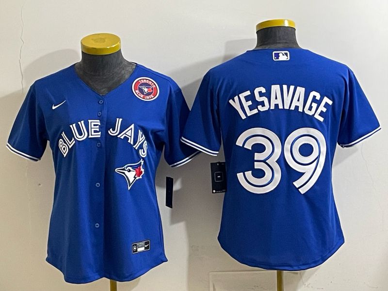 Women 2025 Nike Toronto Blue Jays #39 Yesavage Blue Game MLB Jersey 05